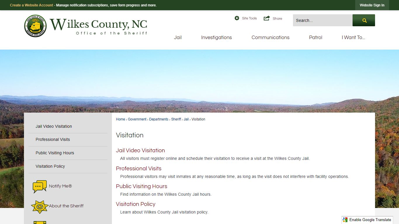 Visitation | Wilkes County, NC